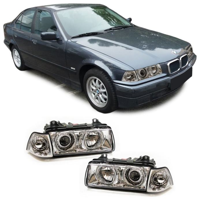 BMW 3 E36 Compact 1995-2000 Angel Eyes farovi lampe svjetla chrome