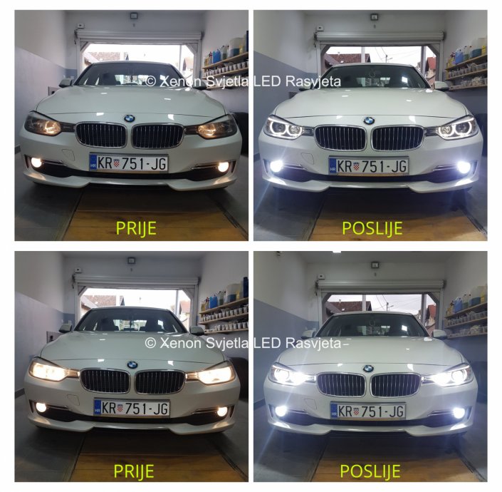 BMW F30 F31 XENON LED angel eyes farovi + UGRADNJA