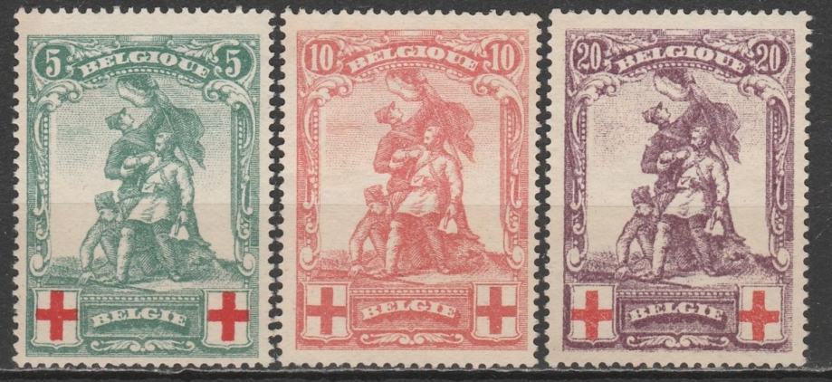Belgija - Crveni križ - Set od 3 - Mi 104~106 - 1914