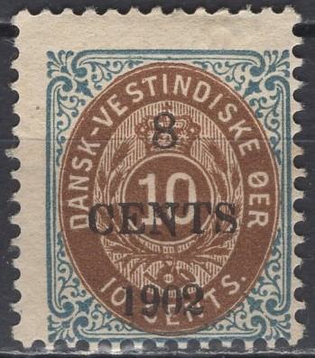 Danska Zapadna Indija - Definitiv - 8 c na 10 c - Mi 24 A I - 1902