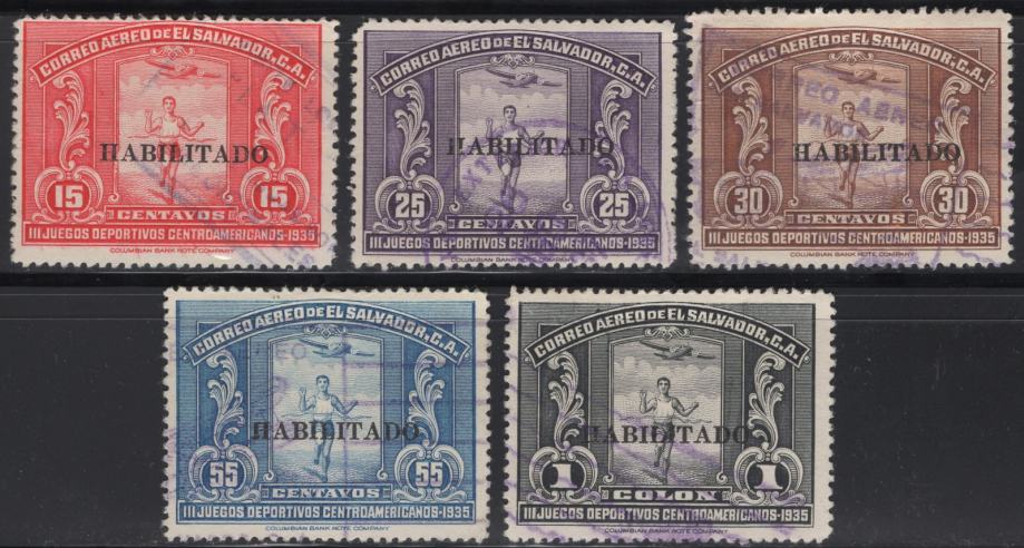 El Salvador - Zračna pošta - Set od 5 - Mi 504~508 - 1935