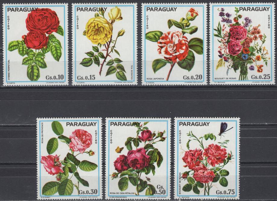 Paragvaj - Set od 7 - Flora / Ruže - Mi 2537~2543 - 1974