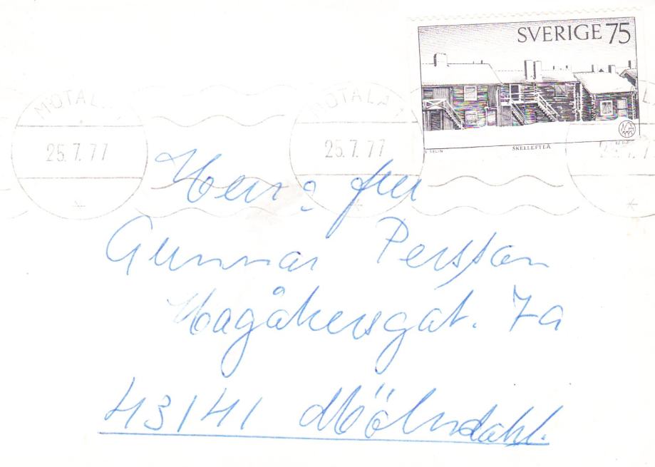 pismo Sverige 1977