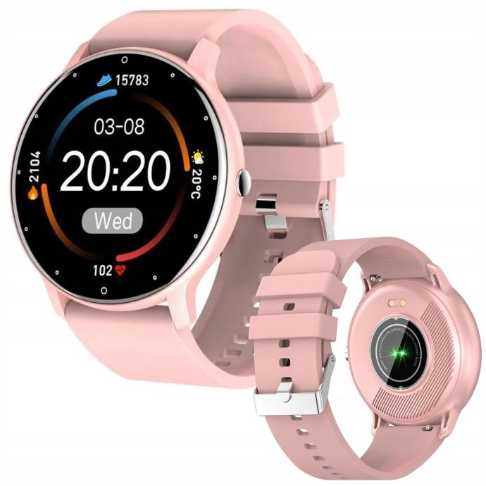 Ženski LCD pametni sat, silikonska narukvica ZL02D, ružičasta