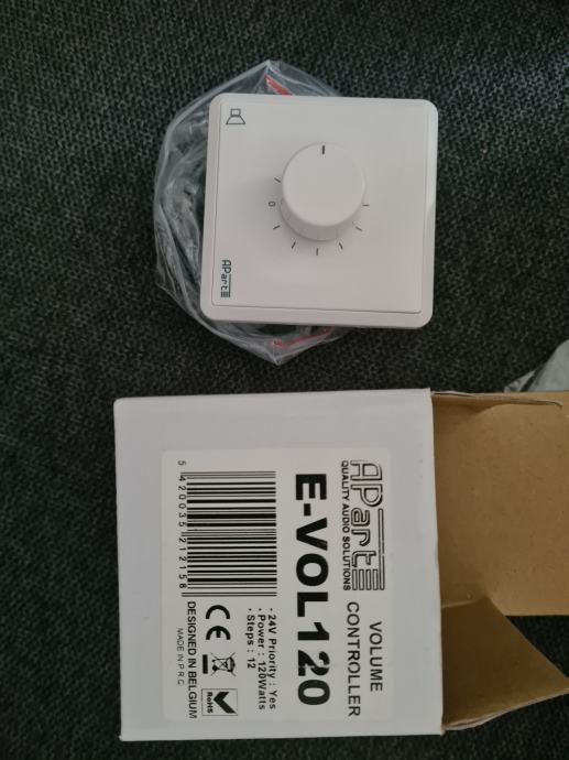 E-VOL120 100 volt, 120 watts Euro volume control white - NOVO!!!