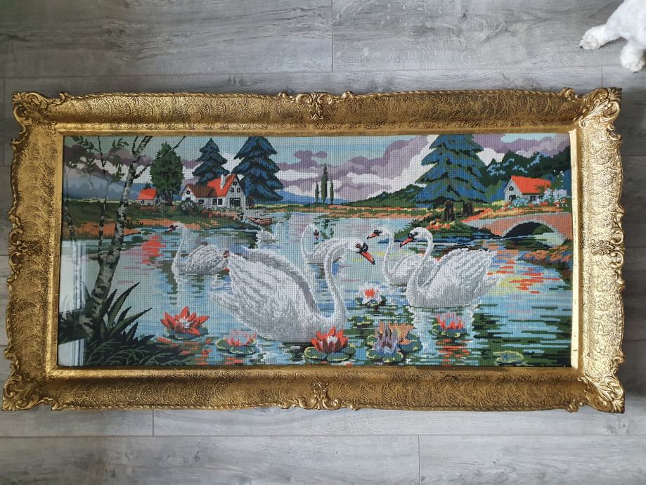 Goblen-- Labudovi na jezeru--120 x 60 cm
