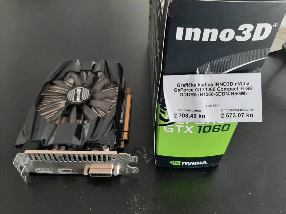 Grafička kartica INNO3D nVidia GeForce GTX1060 Compact, 6 GB GDDR5