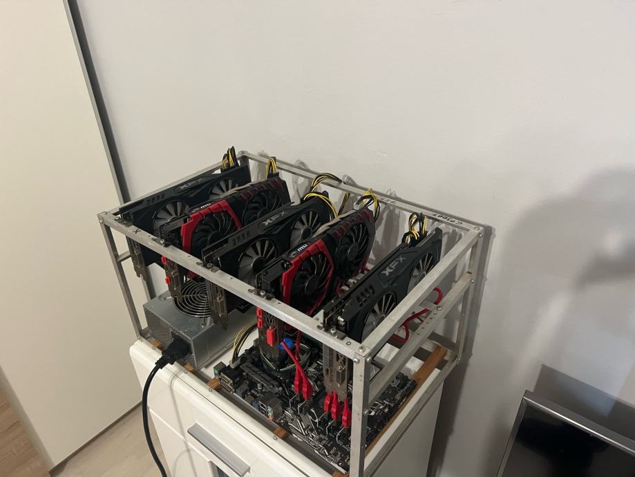 Mining Rig 5X rx 580 msi/xfx 160 MH/s