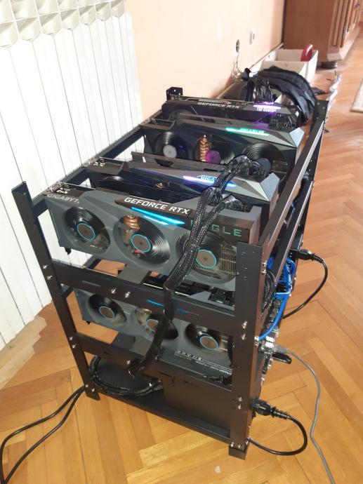 Mining rig 6x 3080Ti, 700 MH/s ETH star manje od 1god,3 PSU
