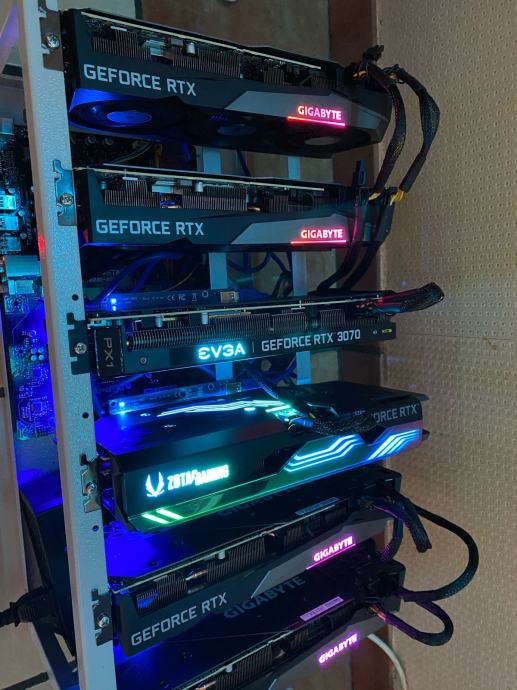 3099 Rig MINING RIG RTX-3060ti i RTX 3070 ,NOVO,R1 racun u PDV-u