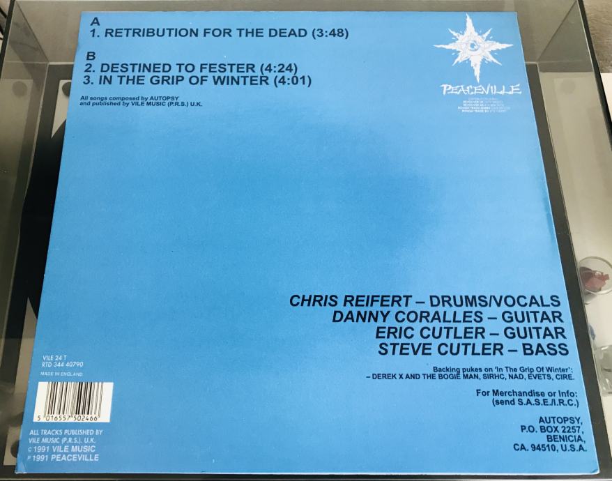 Autopsy ‎ Retribution For The Dead (1991) UK izdanje (s hype sticker)