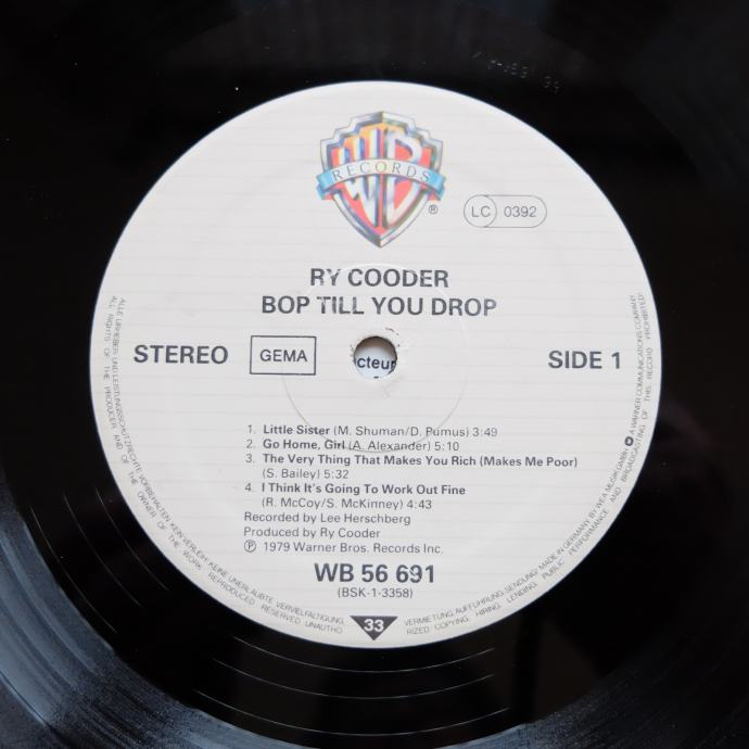 Ry Cooder Bop Till You Drop, German Press