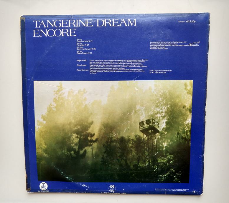 TANGERINE DREAM Live Encore 2 LP