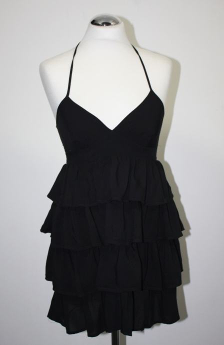 H&M Divided crna haljina tunika sa volančićima - vel. 36/S