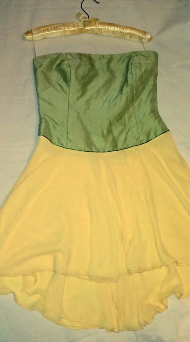 - pastelna žutozelena mini haljina od svile, br.38
