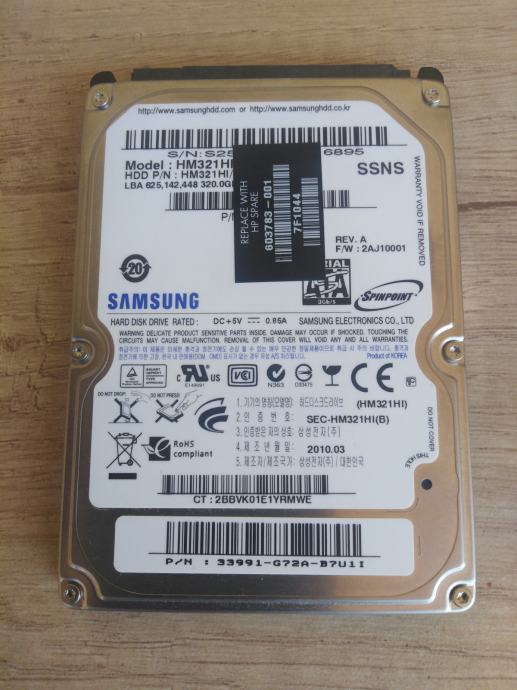 HARD DISK SAMSUNG 2,5" 320 GB