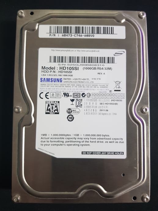 Brug for fænomen krysantemum Hard disk 3.5 Samsung HD105SI, 1TB