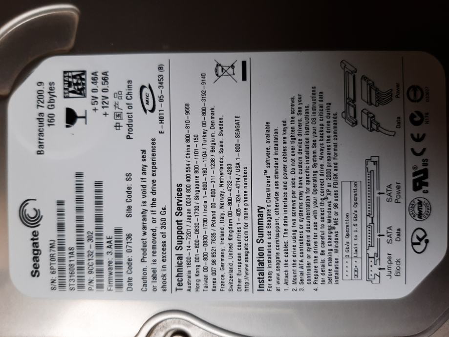 Seagate ST3160815AS Barracuda 7200.10 HardDisk