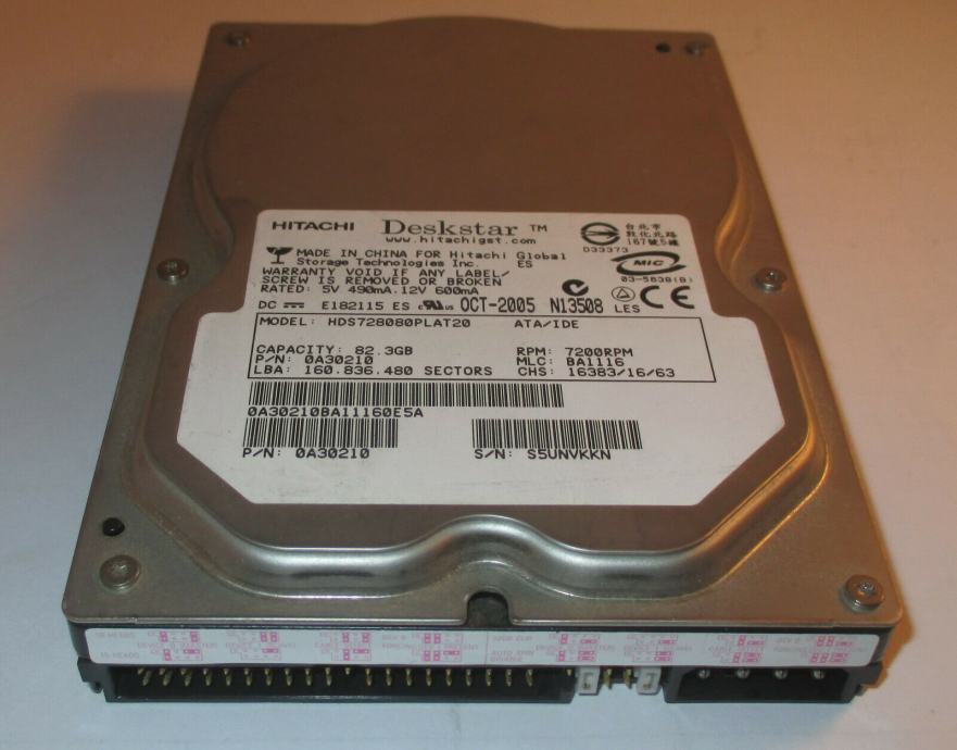 HDD Hard disk SATA Hitachi Deskstar 80 GB 7200 okr/min (SPLIT)