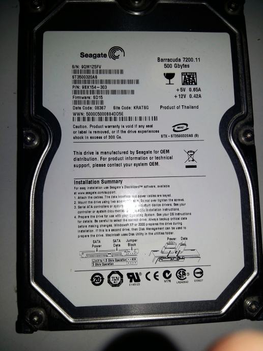 Seagate Baracuda 500GB 7200RPM