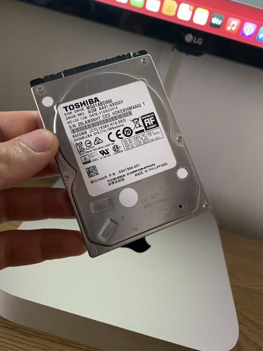 Toshiba 500 GB HDD 2,5" izvađen iz Mac minija, Big Sur na njemu