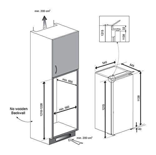 Ugradbeni hladnjak Beko, 175 l, 121,5 cm, jamstvo (Zrinko Tehno)