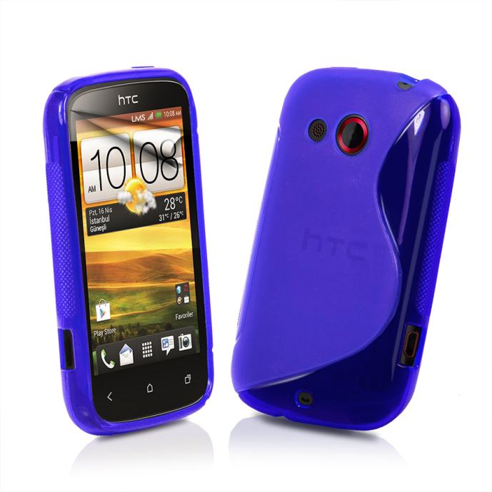 HTC Desire C plava zaštitna maska + folija