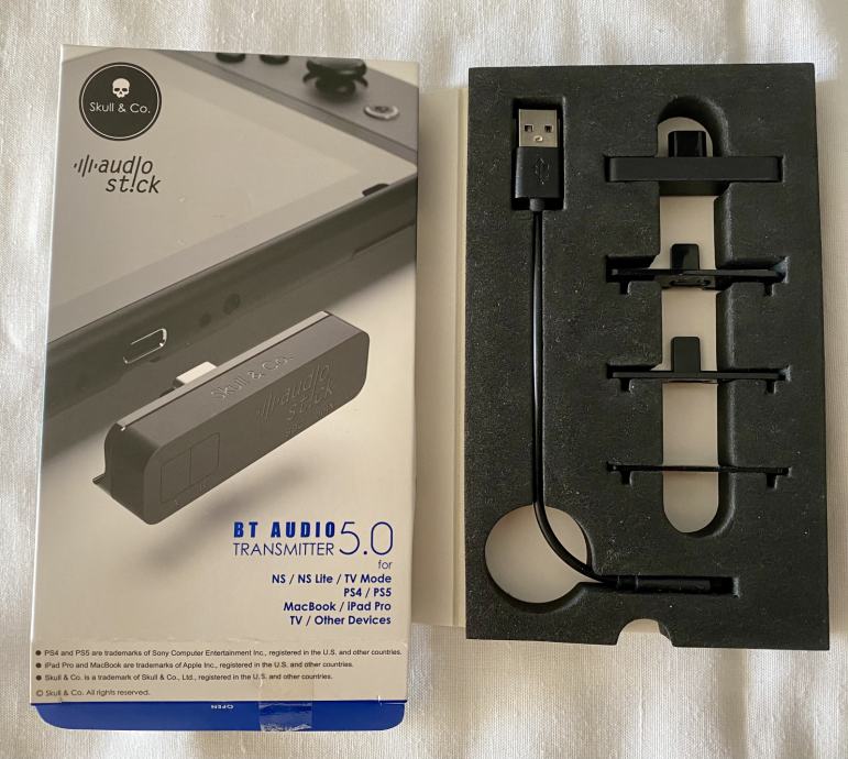 Skull & Co. AudioStick Bluetooth Transmitter. PS4 PS5 Switch Xbox PC