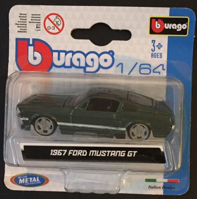 Modèle Réduit Ford Mustang GT 2006 - Orange/Noir - Échelle 1:64 Bburago - Neuf Dans Son Emballage