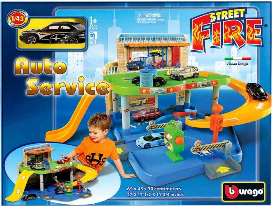 Bburago 1/43 Street Fire - Camion Assistenza Blu Con BMW 335i, Modellino Auto, Giocattolo Da Collezione