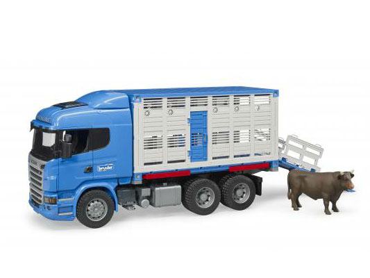 Bruder kamion Scania plavi za prijevoz životinja