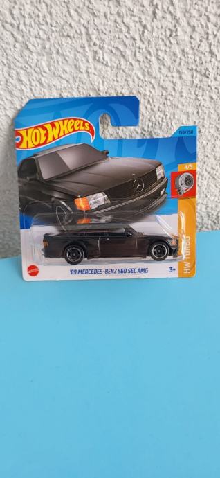 Hot Wheels - ´89 Mercedes-Benz 560 SEC AMG - HW Turbo 4/5 - HKG45 - Korte kaart - Zwart - Mattel 2023