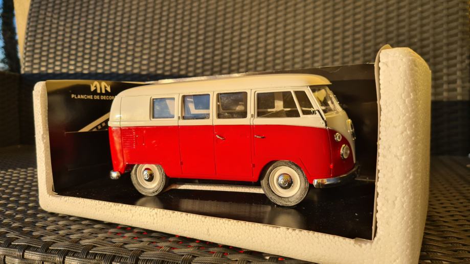 VOLKSWAGEN COMBI 1966 fourgon tolé MICHELIN jaune/bleu 1/19