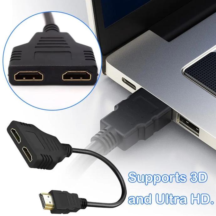 4K HDMI Adapter 1 HDMI muški  2 HDMI-a ženski