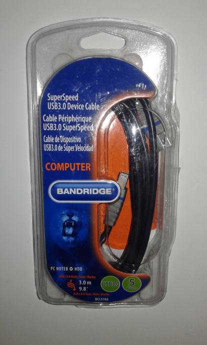 Bandridge BCL5103 SuperSpeed USB3.0 kabel, 3m
