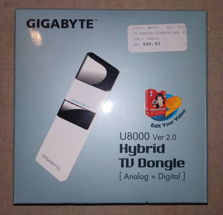 GIGABYTE U8000 rev. 2.0 HYBRID TV DONGLE (Analog + Digital)