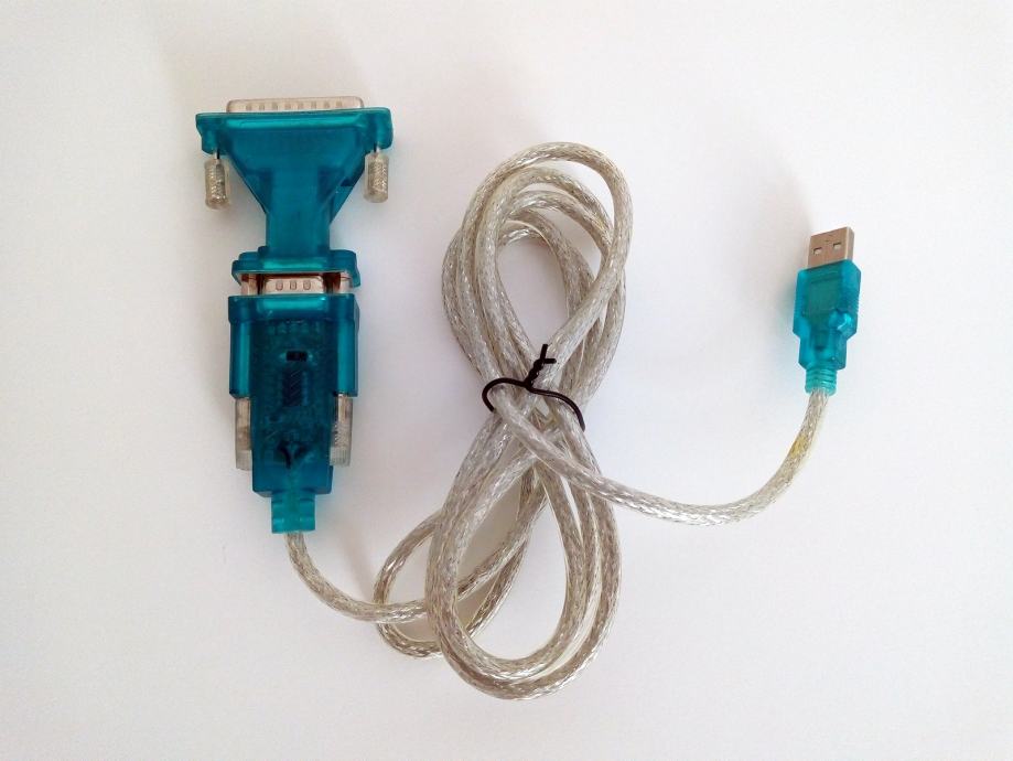 Kabel USB na RS232 DB9 (M) 1.7 m + Adapter RS232 DB9 (F) na DB25 (M)