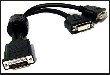 Matrox LFH 60-pin to Dual 25-pin DVI-I Connector