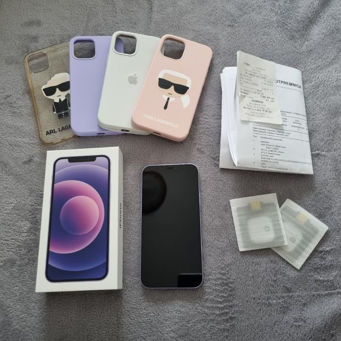 Iphone 12 128gb purple + Original maskice