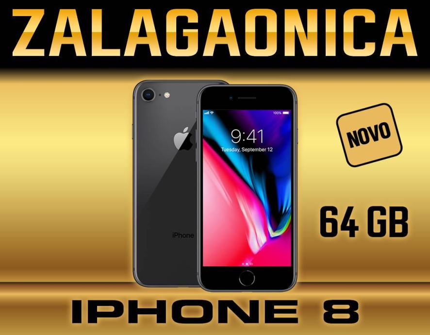 IPHONE 8 64GB CRNE BOJE,VAKUM,TRGOVINA,DOSTAVA ZG,R1 RACUN,HP EXPRES