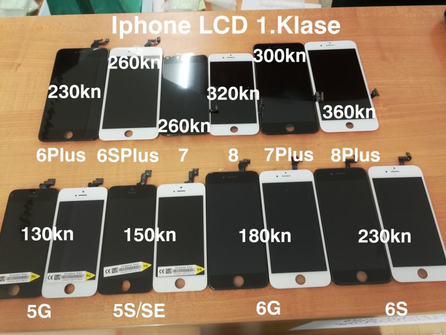 iPhone LCD 5, 5s, 5c, SE, 6, 6 plus, 6s, 6s plus, 7, 7 plus, 8, 8 plus