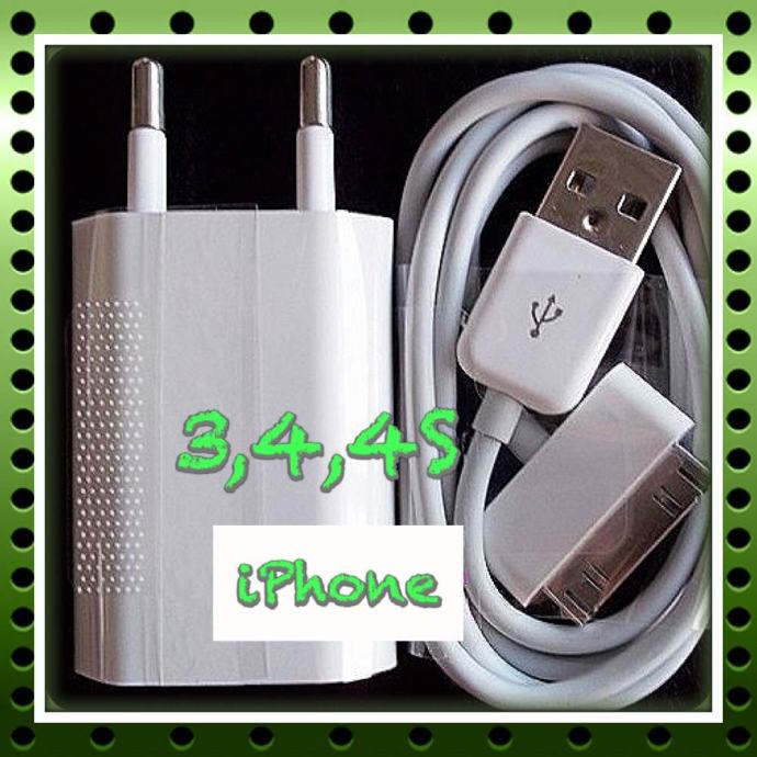 CARICABATTERIE KIT DA MURO AUTO PER IPHONE 3G 3GS 4 USB SET COMPLETO - Foto 7