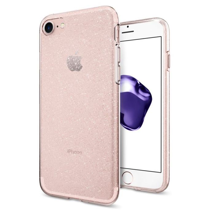 Maska iPhone 7/8 Spigen Liquid Crystal Glitter Rose Quartz 042CS21419