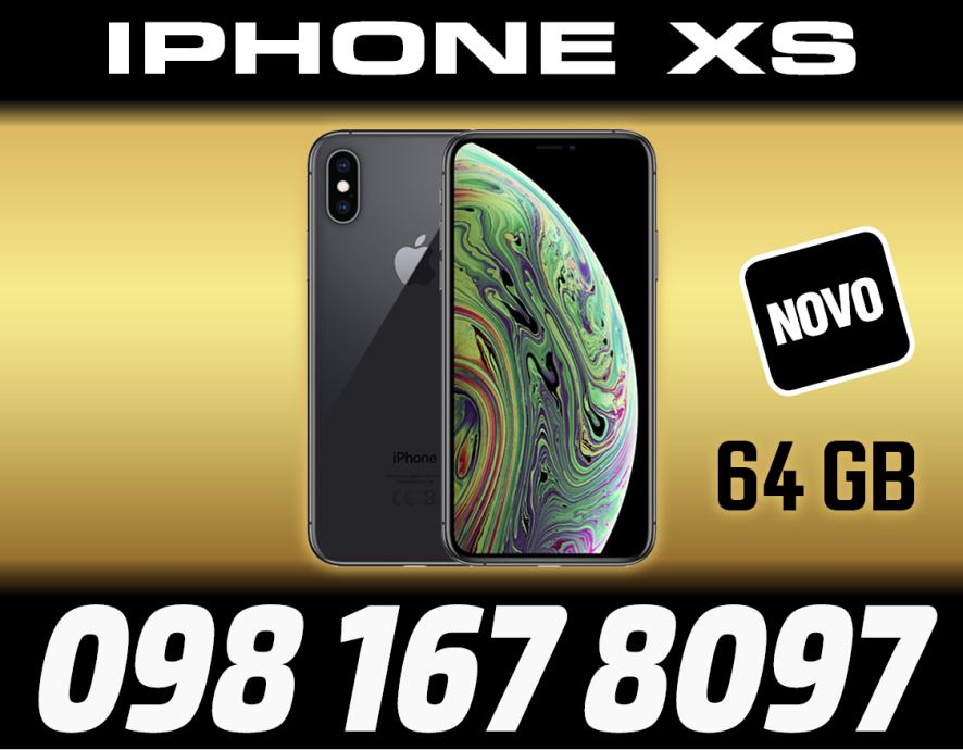 IPHONE XS 64GB CRNE BOJE,ZAPAKIRANO,TRGOVINA,DOSTAVAZG,R1,HP EXPRES HR