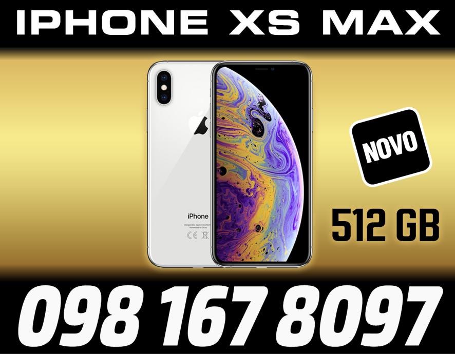 IPHONE XS MAX 512GB SILVER BOJE,VAKUM,TRGOVINA,DOSTAVA ZG,R1 RACUN