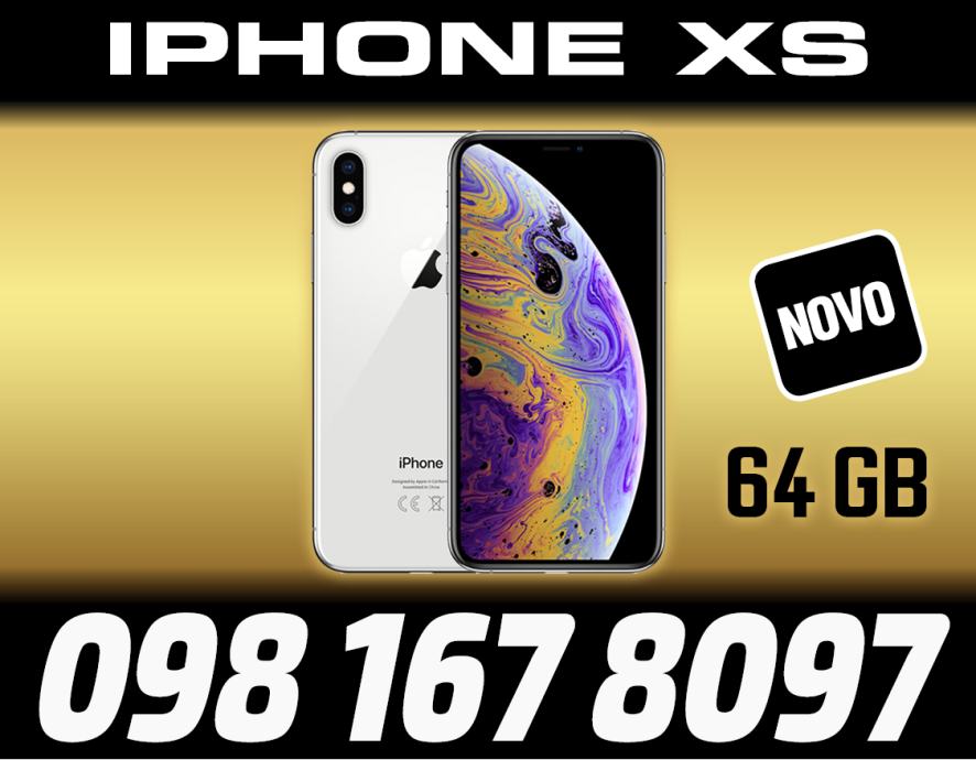 IPHONE XS 64 GB SILVER,NEKORISTEN, TRGOVINA, DOSTAVA ZG, R1,HP EXPRES