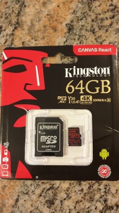 SD micro Kingston 64GB UHS-I Class U3 - Dozivotna garancija