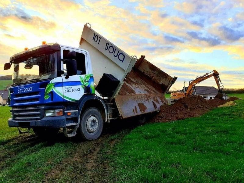 Tiipper Scania P 380 / Lohr / Two-way side tipper truck, 2007 god.