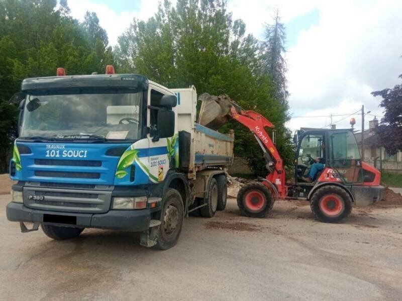 Tiipper Scania P 380 / Lohr / Two-way side tipper truck, 2007 god.