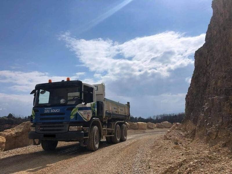 Tiipper Scania P 380 / Lohr / Two-way side tipper truck, 2007 god.